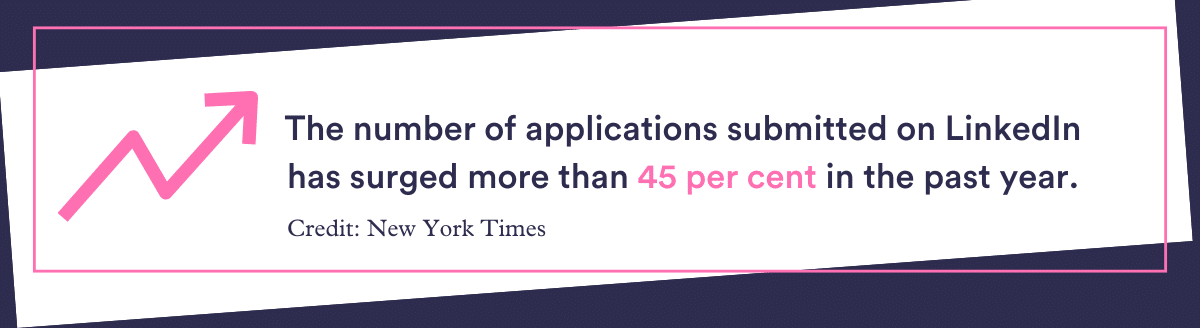 The number of applications submitted on LinkedIn has surged more than 45 percent in the past year. Credit: The New York Times